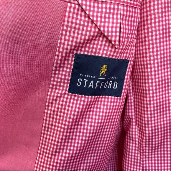 STAFFORD 100% COTTON BLAZER IN PINK - Picture 5 of 6